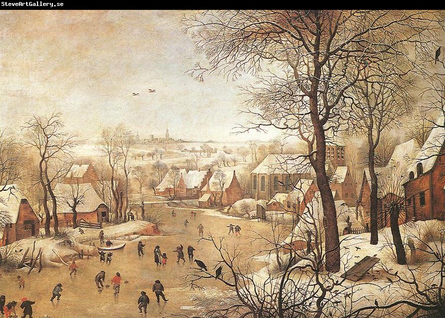 BRUEGHEL, Pieter the Younger Winter Landscape with a Bird-trap